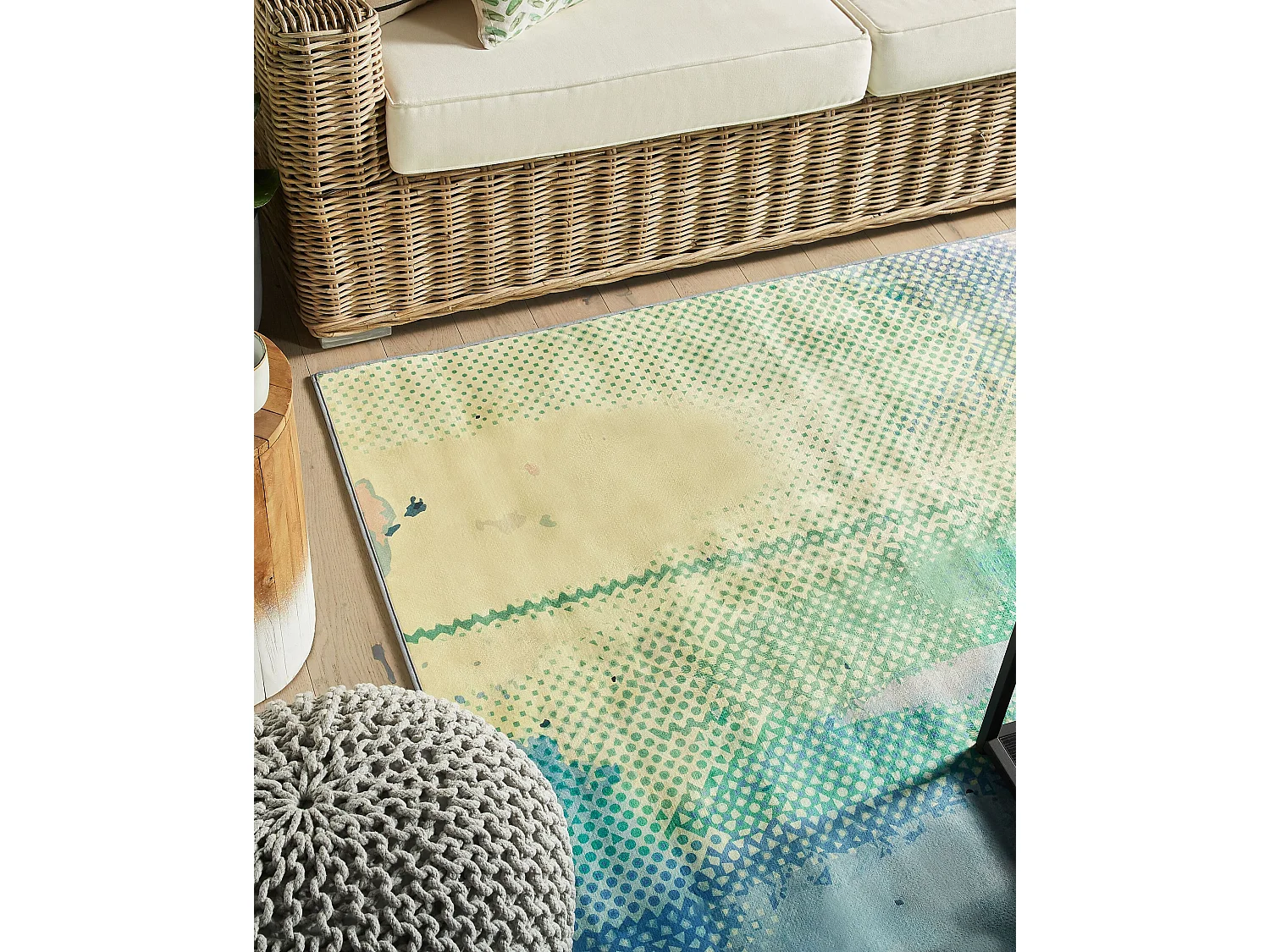 Vloerkleed polyester blauw/groen 140 x 200 cm SUSUZ