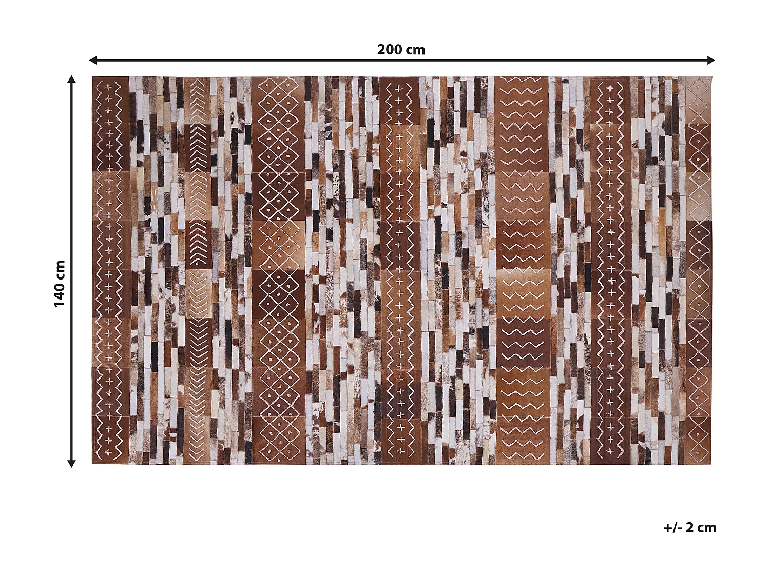 Vloerkleed HEREKLI 140 x 200 cm Leer Bruin