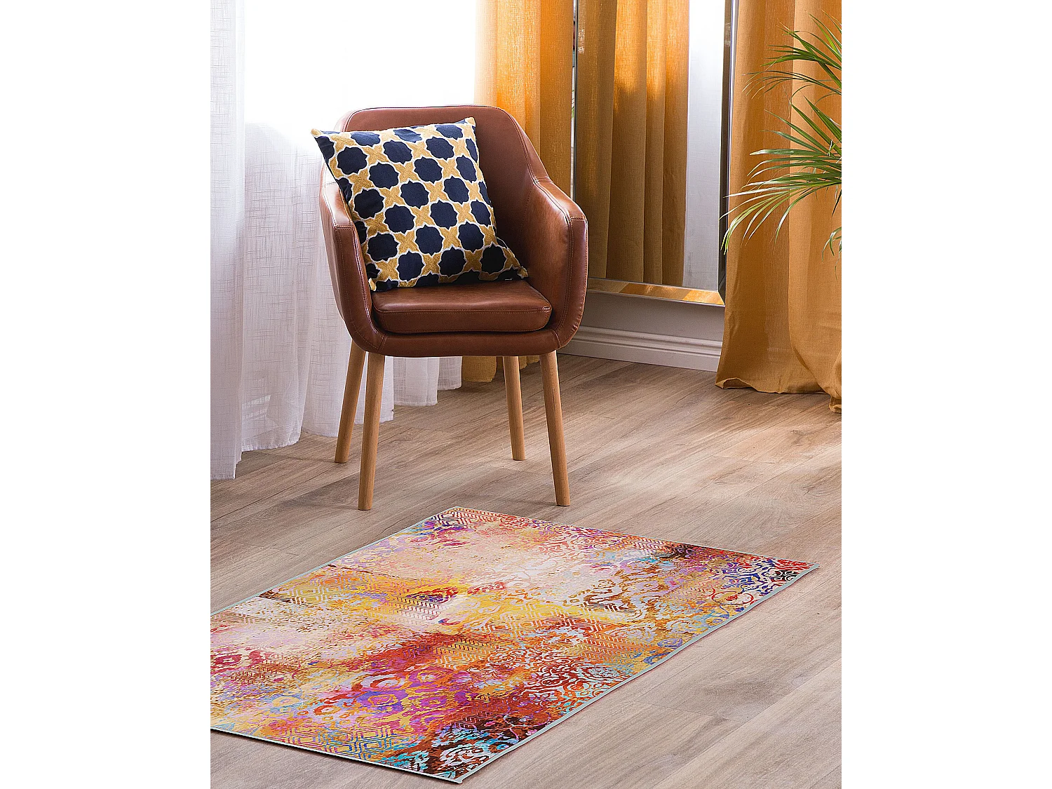 Vloerkleed polyester meerkleurig 80 x 150 cm ISPARTA