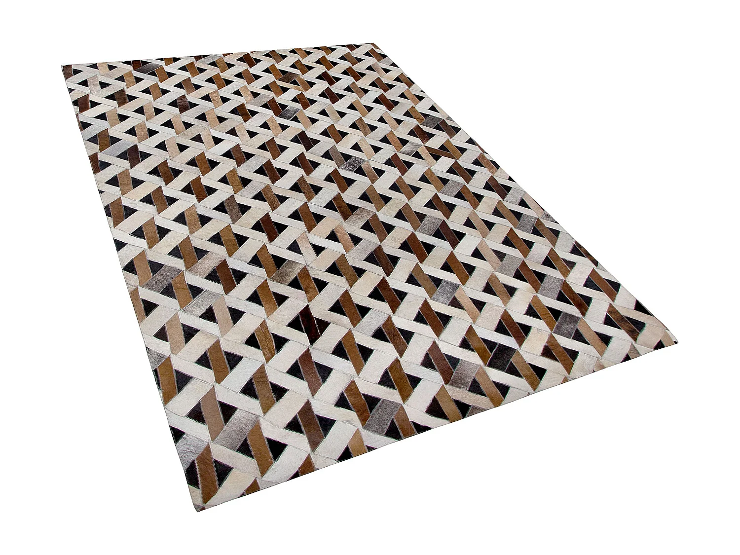 Tappeto in pelle marrone/grigio 140 x 200 cm TUGLU