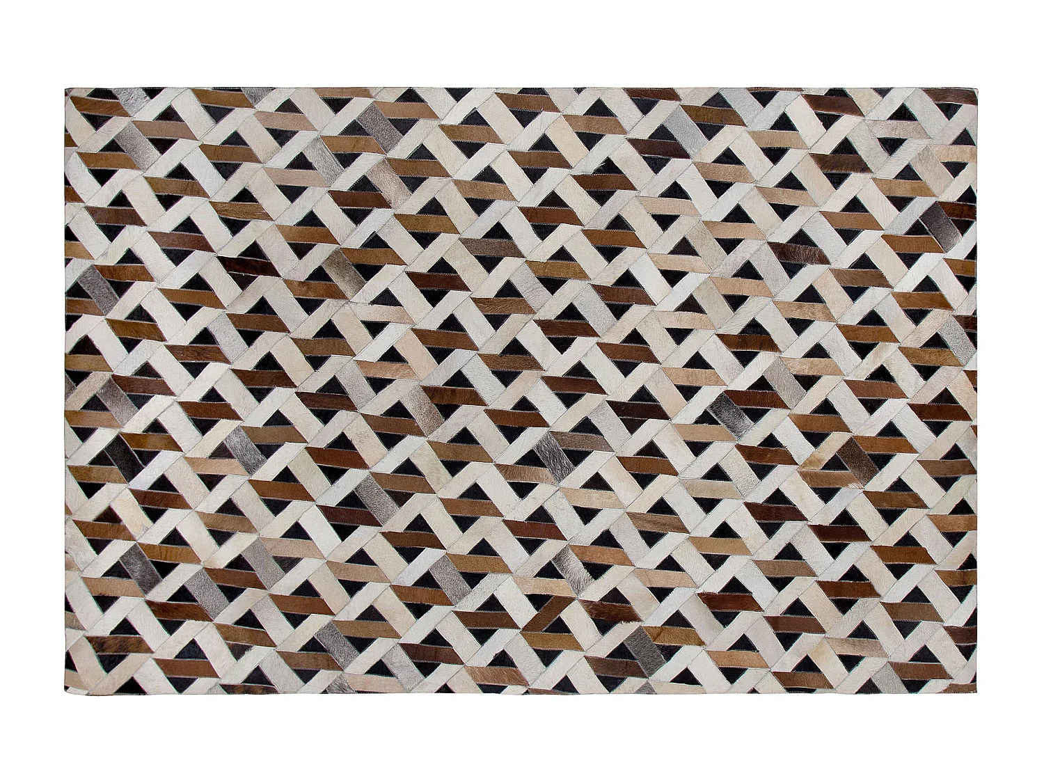 Rechteckiger Teppich aus Leder braun/grau 140 x 200 cm moderner Stil Tuglu