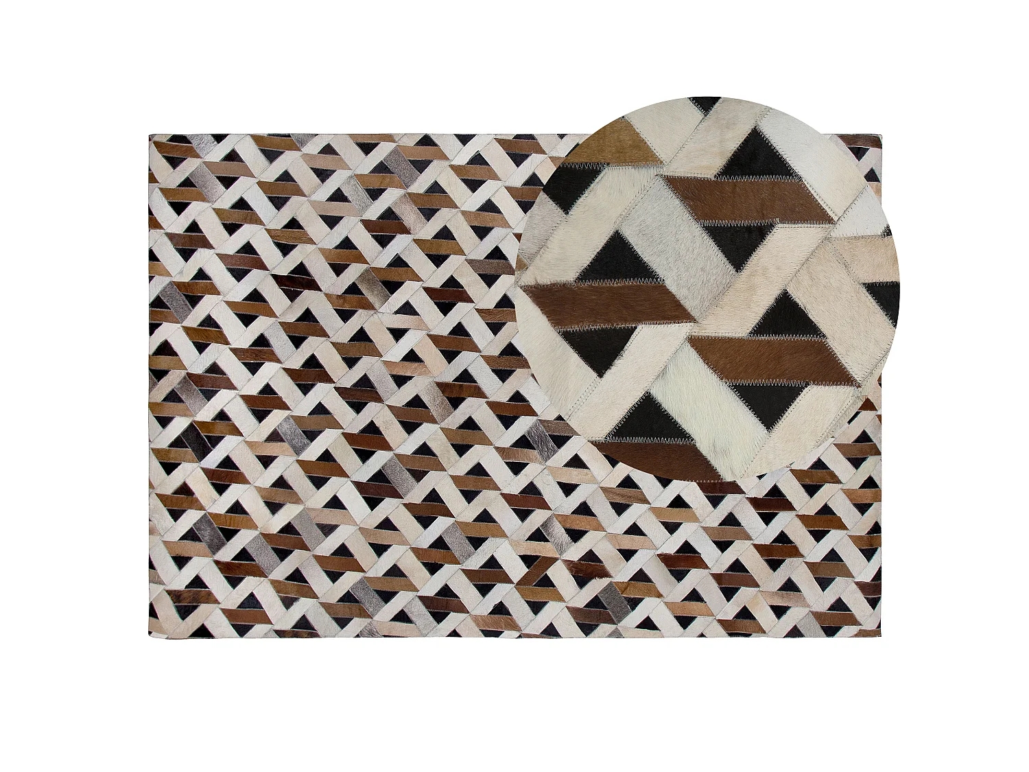 Teppich TUGLU 140 x 200 cm Echtleder Braun
