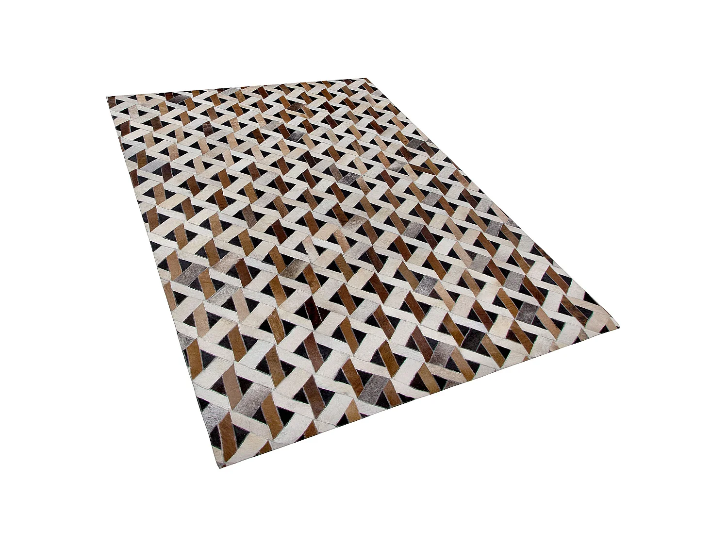 Teppich TUGLU 140 x 200 cm Echtleder Braun