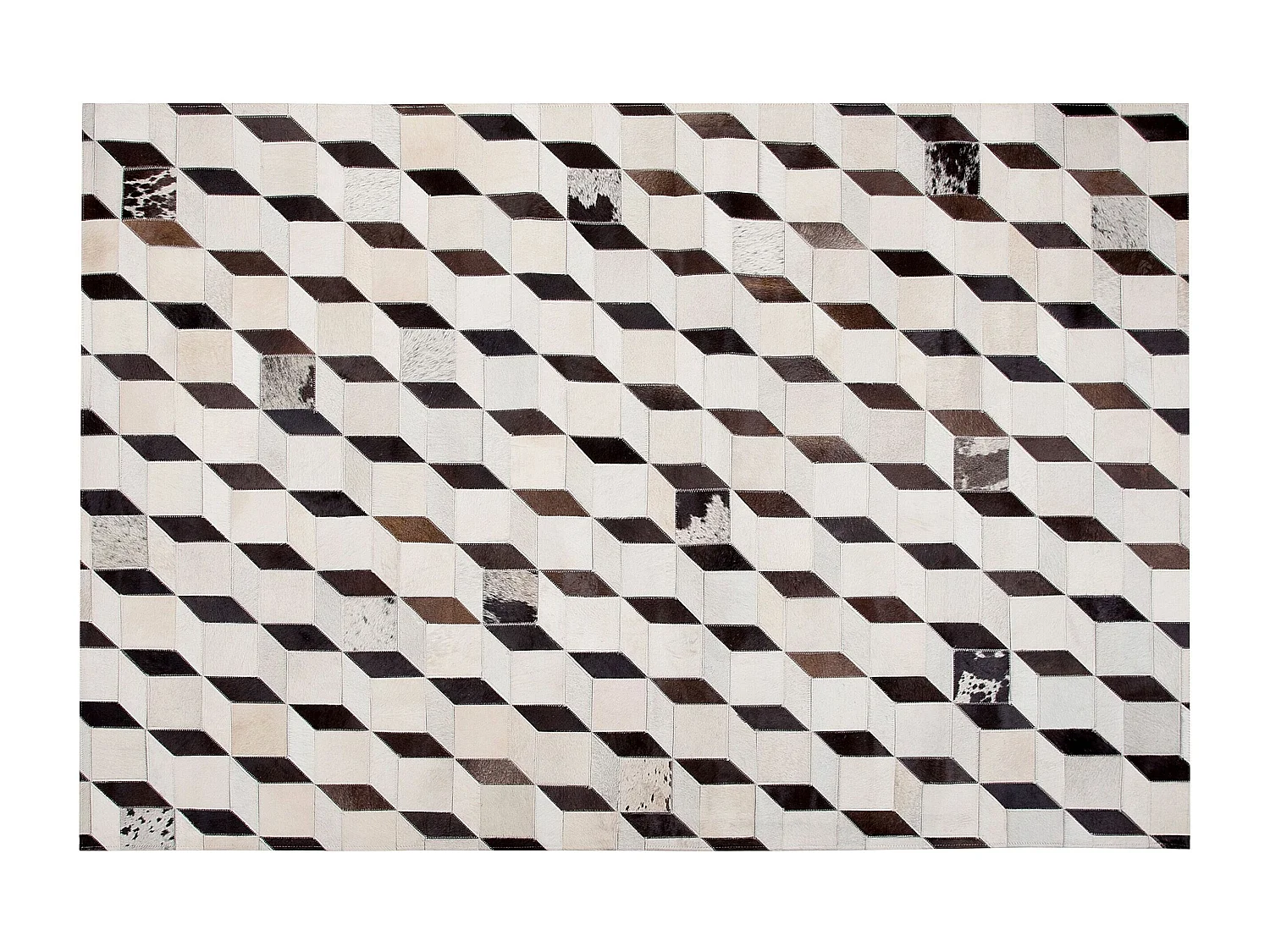 Vloerkleed ALPKOY 160 x 230 cm Leer Wit