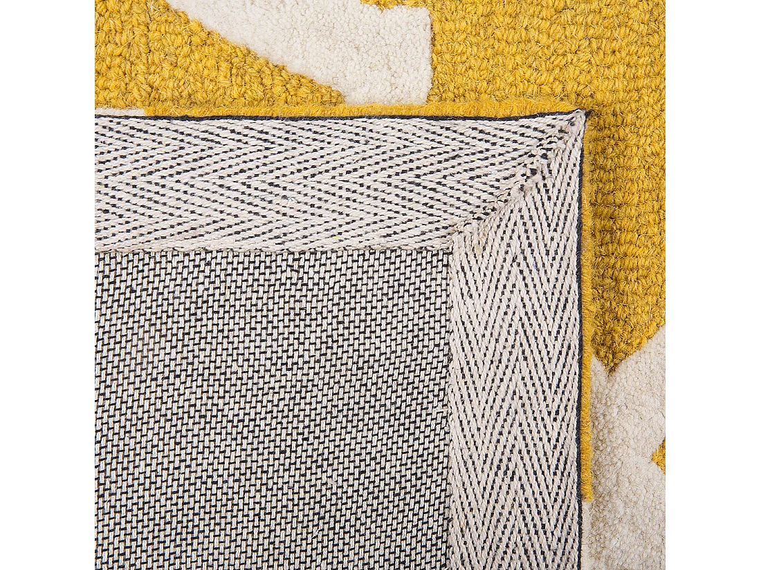 Tapis jaune en laine et coton 80 x 150 cm SILVAN