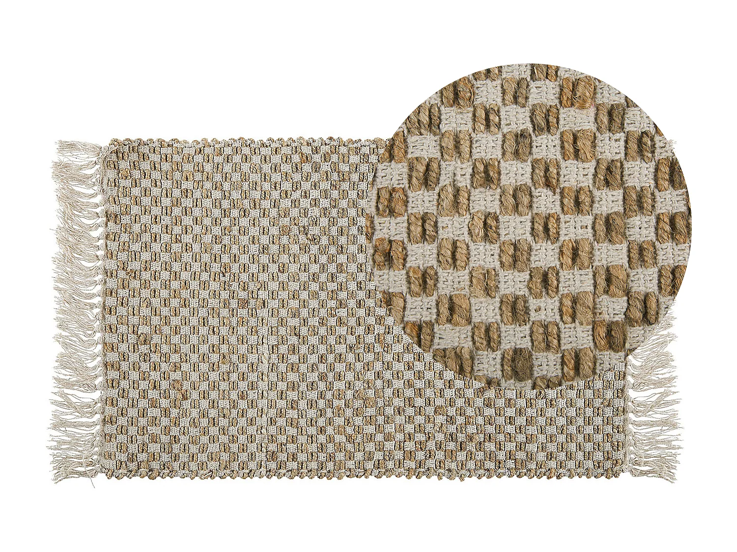 Vloerkleed ZERDALI 50 x 80 cm Jute Beige