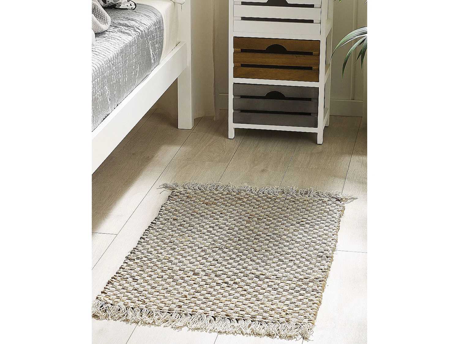 Vloerkleed ZERDALI 50 x 80 cm Jute Beige