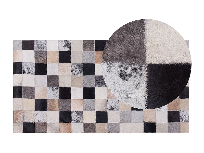 Dywan patchwork skórzany 80 x 150 cm wielokolorowy RIZE
