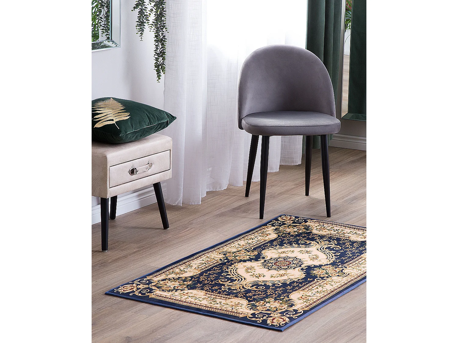 Tapis baroque bleu marine 80 x 150 cm GAZIANTEP