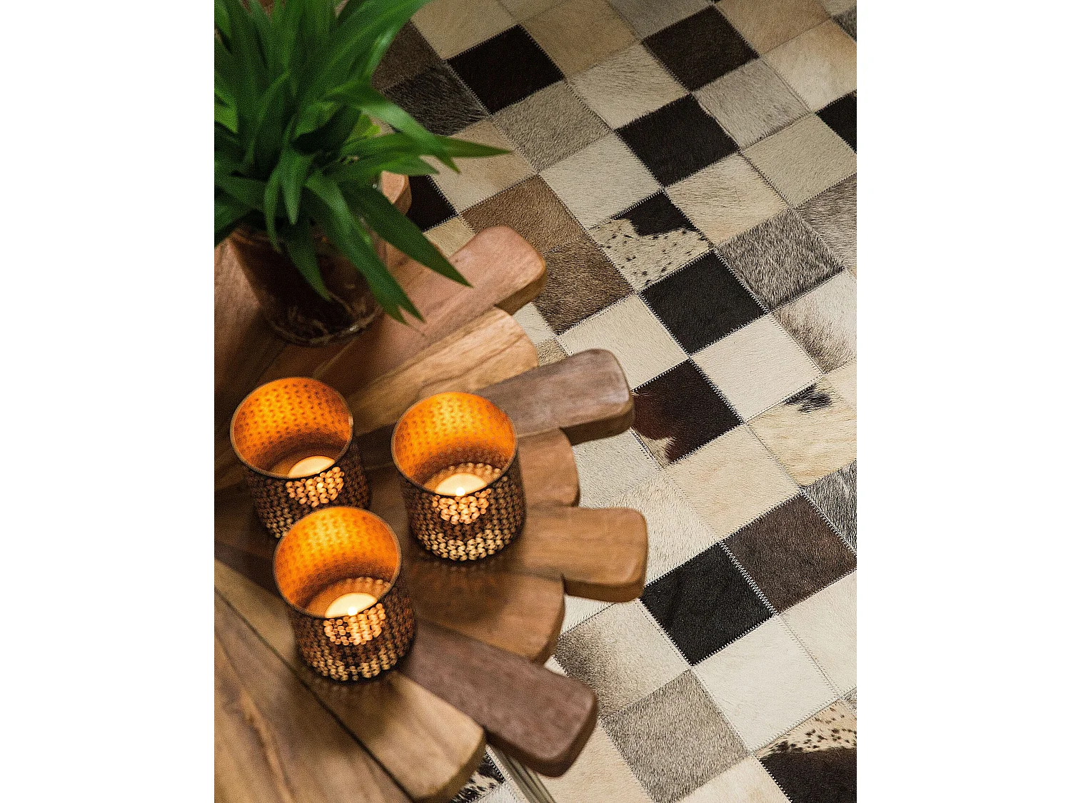 Tapis RIZE Multicolore 160 x 230 cm Cuir