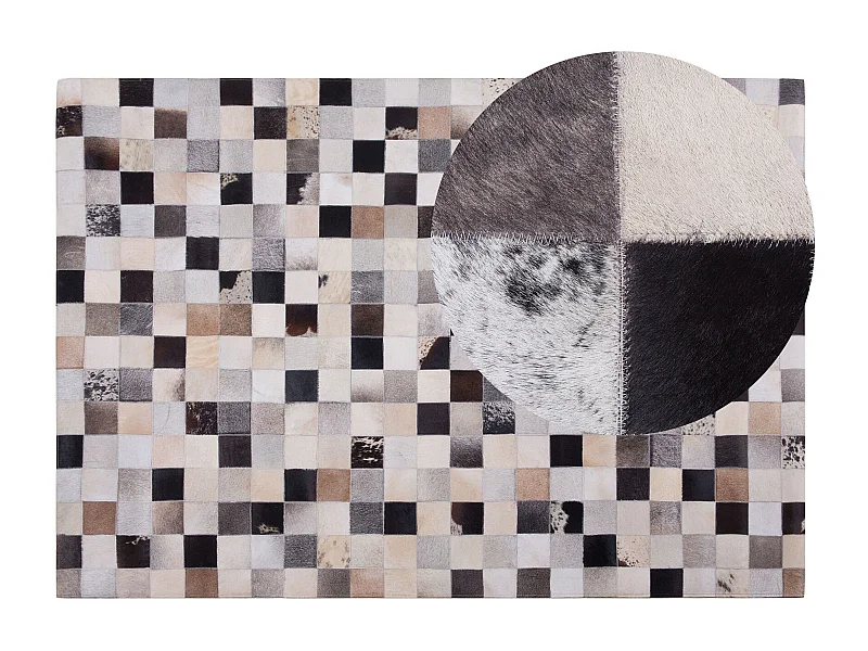 Dywan patchwork skórzany 160 x 230 cm wielokolorowy RIZE