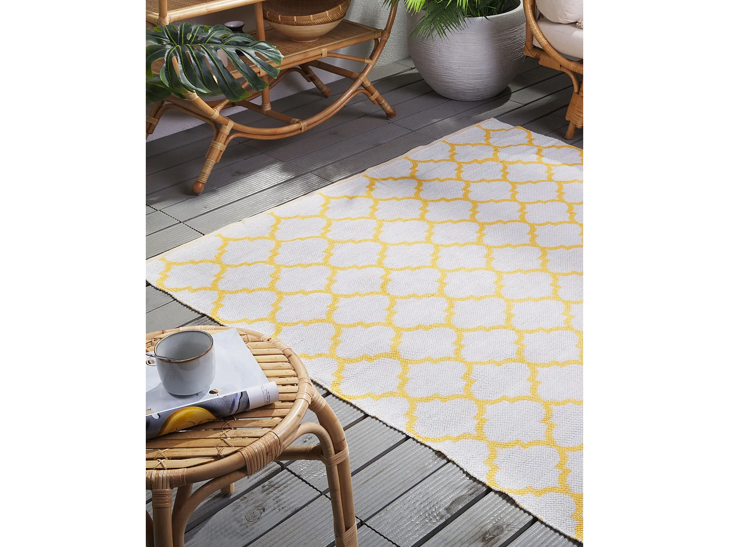 Tuintapijt AKSU 140 x 200 cm Geel Dubbelzijdig