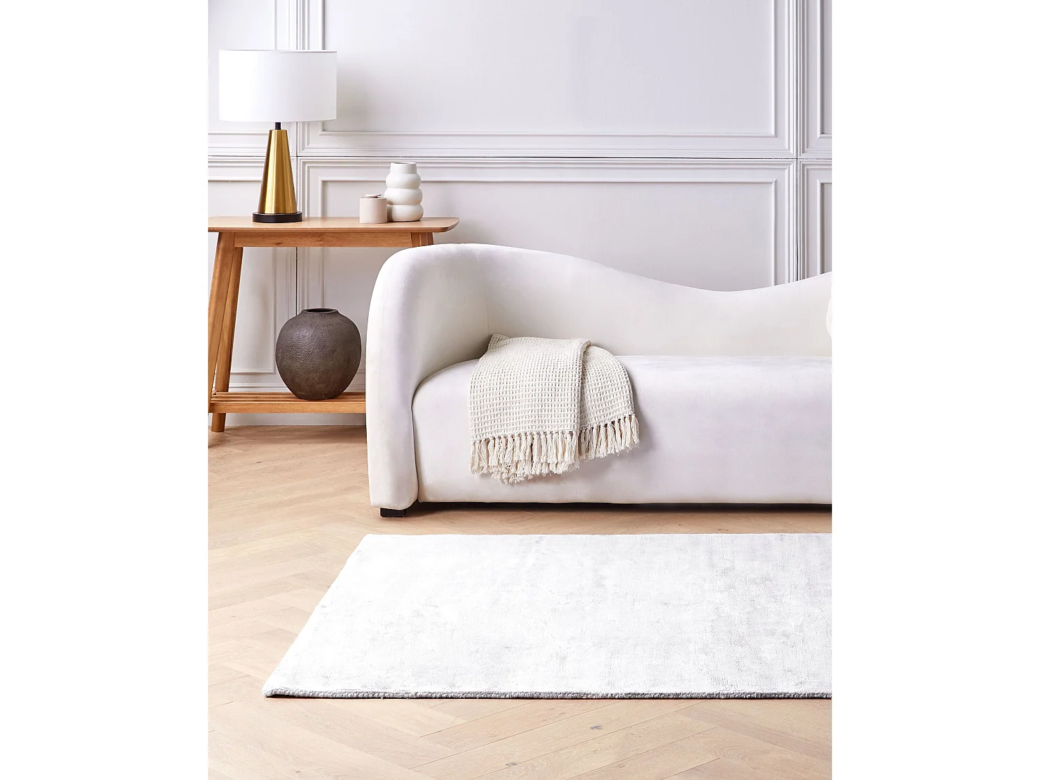 Tapis GESI II Gris clair 140 x 200 cm Soie artificielle