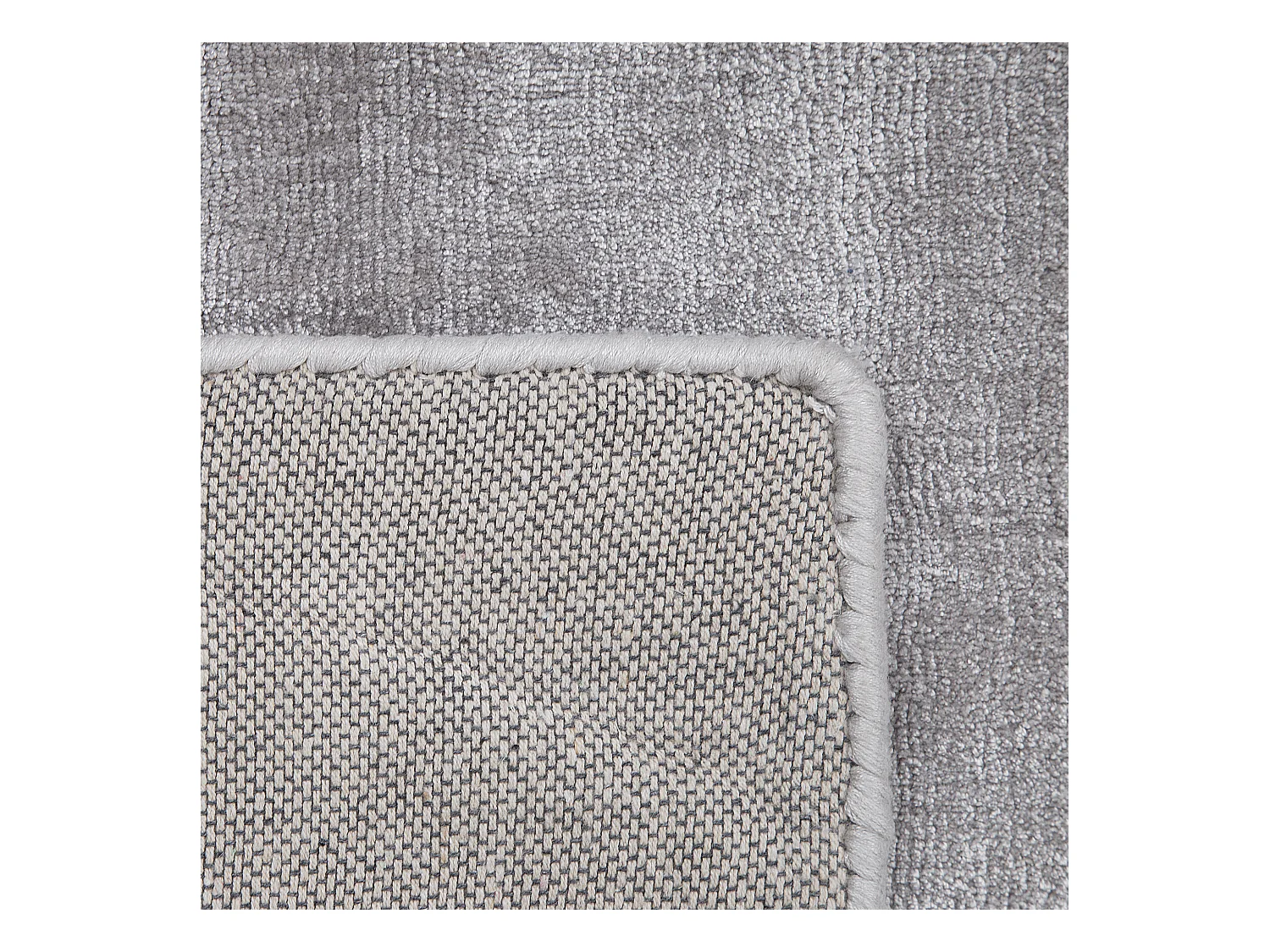 Teppich Viskose hellgrau 140 x 200 cm Kurzflor GESI II