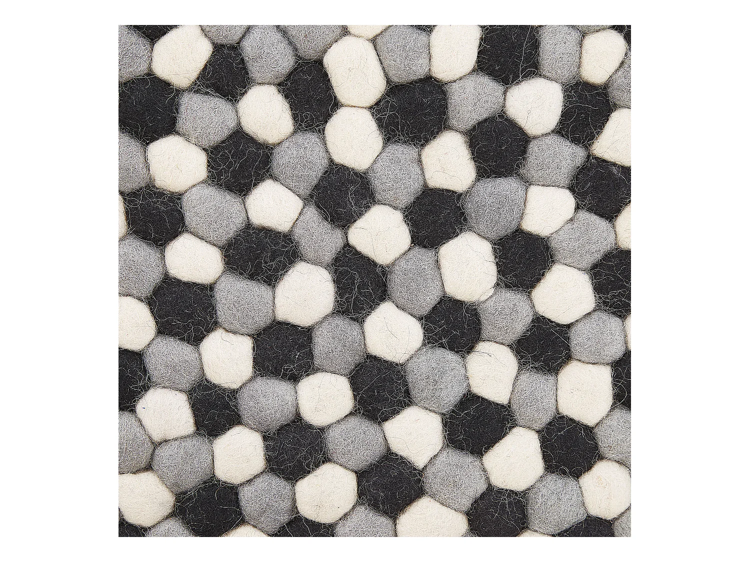 Filzkugelteppich Wolle mehrfarbig ø 140 cm abstarktes Muster Kurzflor PENEK