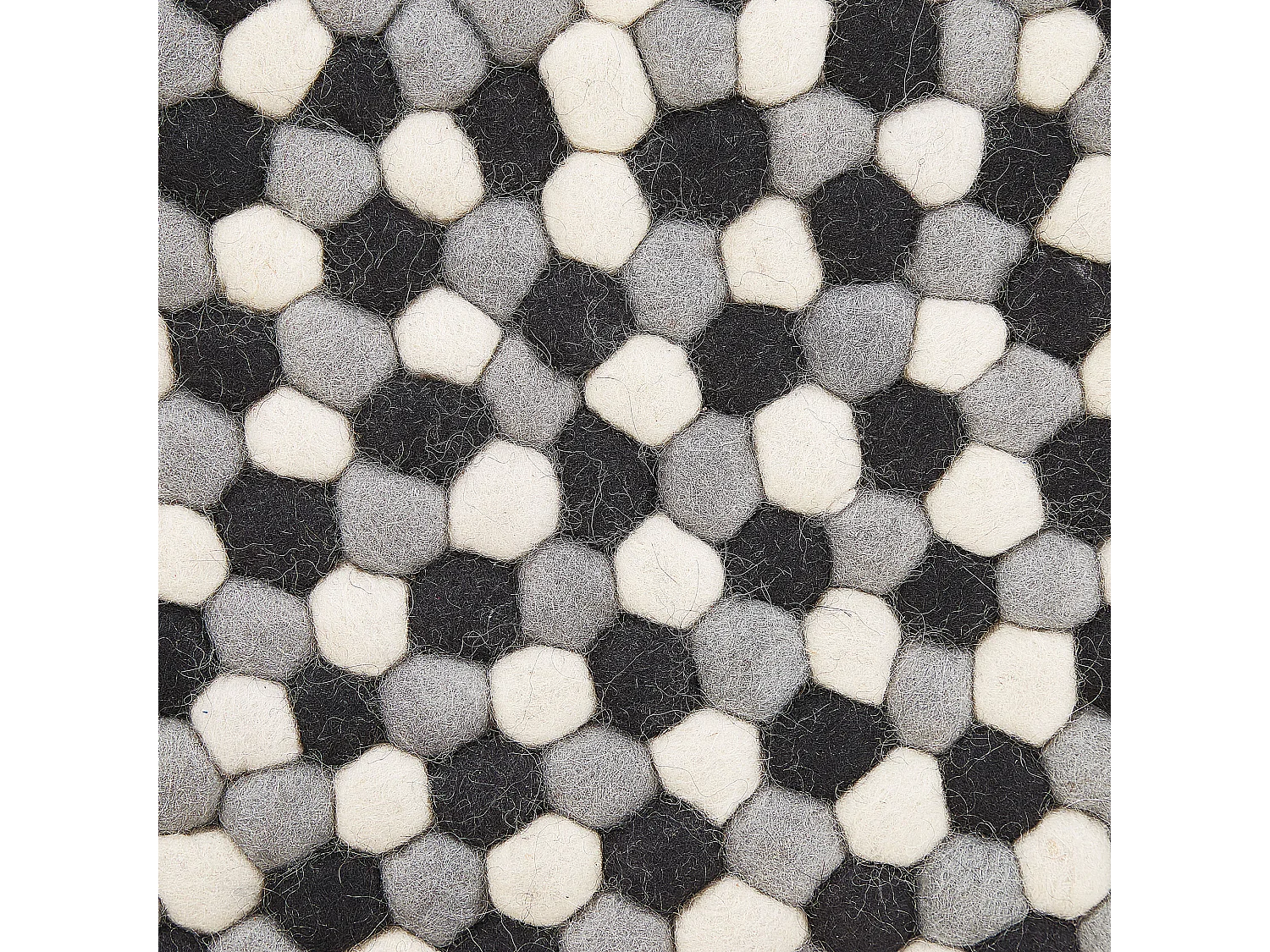 Tappeto lana nero beige e grigio ø 140 cm PENEK