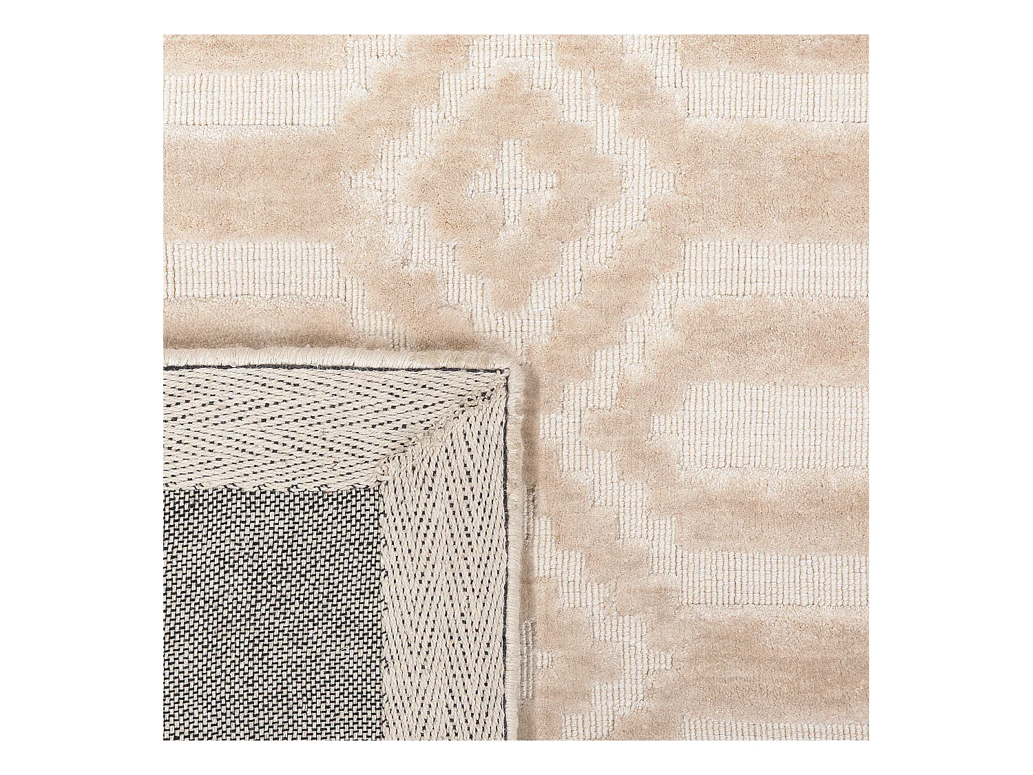 Vloerkleed viscose beige 140 x 200 cm ADATEPE