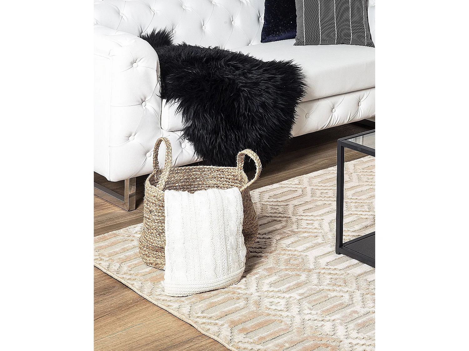 Tappeto beige 140 x 200 cm a pelo corto ADATEPE