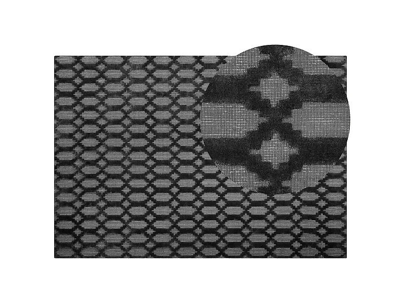 Teppich Dunkelgrau Viskose Rechteckig 160 x 230 cm Geometrisches Muster Cizre