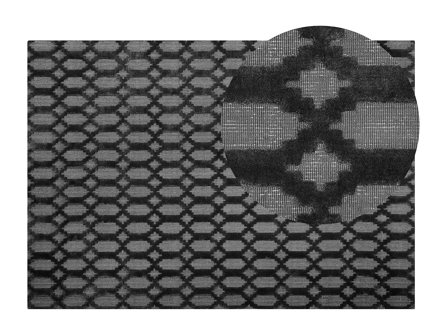 Teppich Dunkelgrau Viskose Rechteckig 160 x 230 cm Geometrisches Muster Cizre