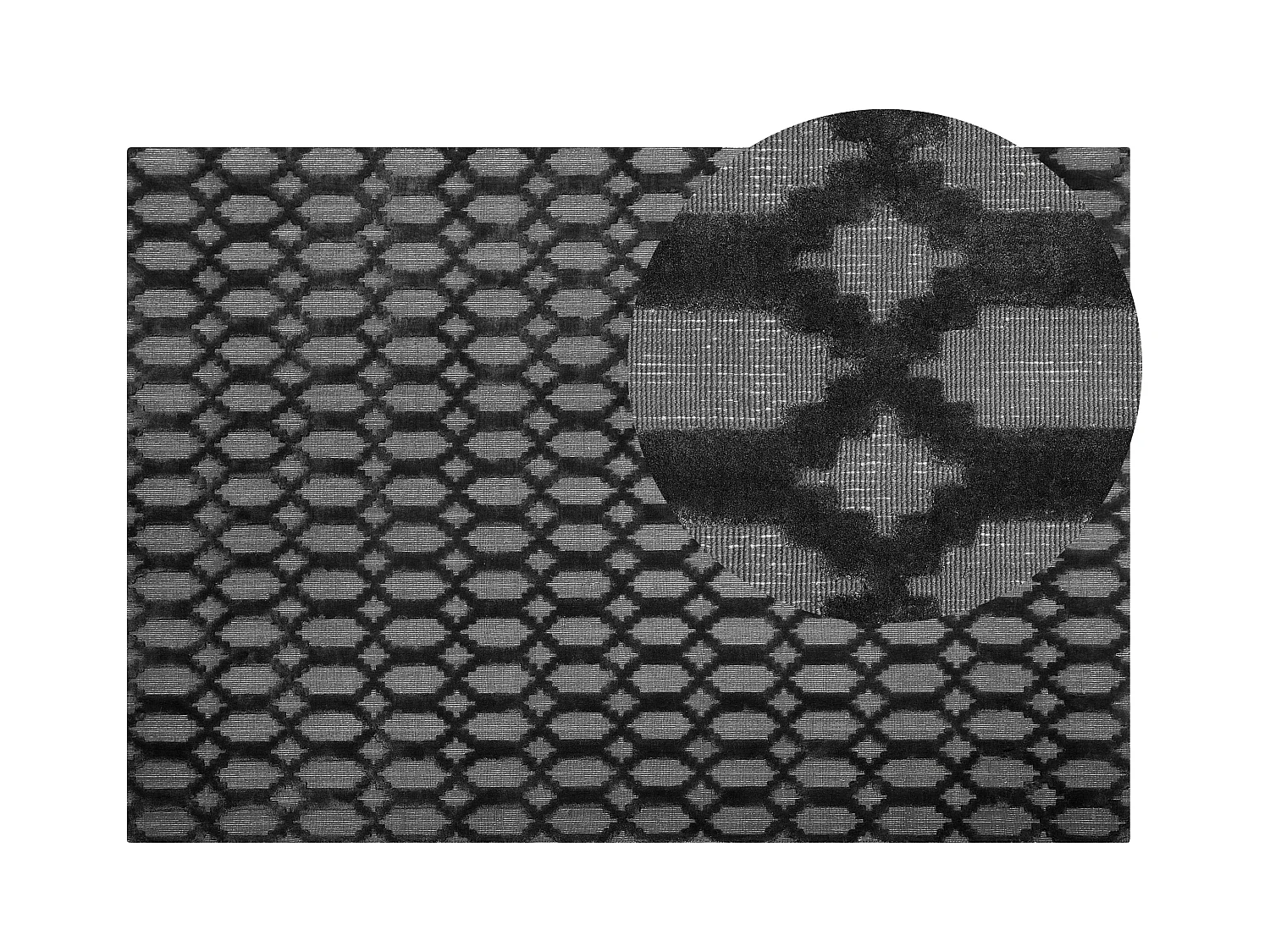 Tapis CIZRE Gris foncé 160 x 230 cm Soie artificielle