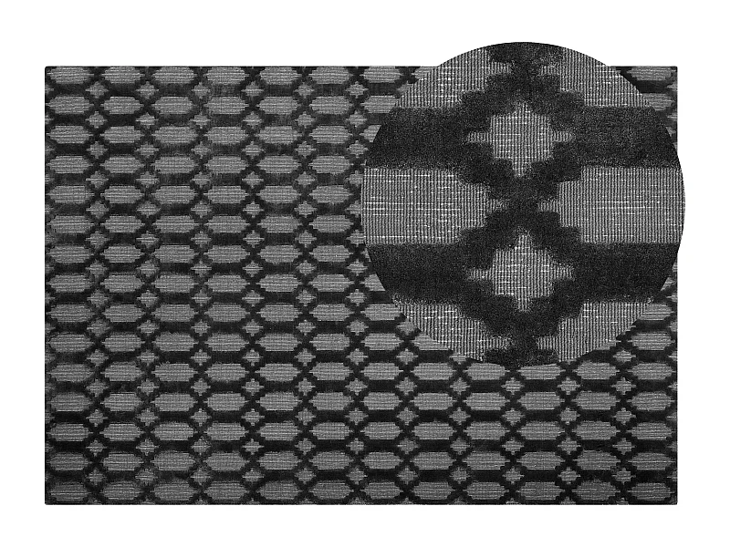 Tapis CIZRE Gris foncé 160 x 230 cm Soie artificielle