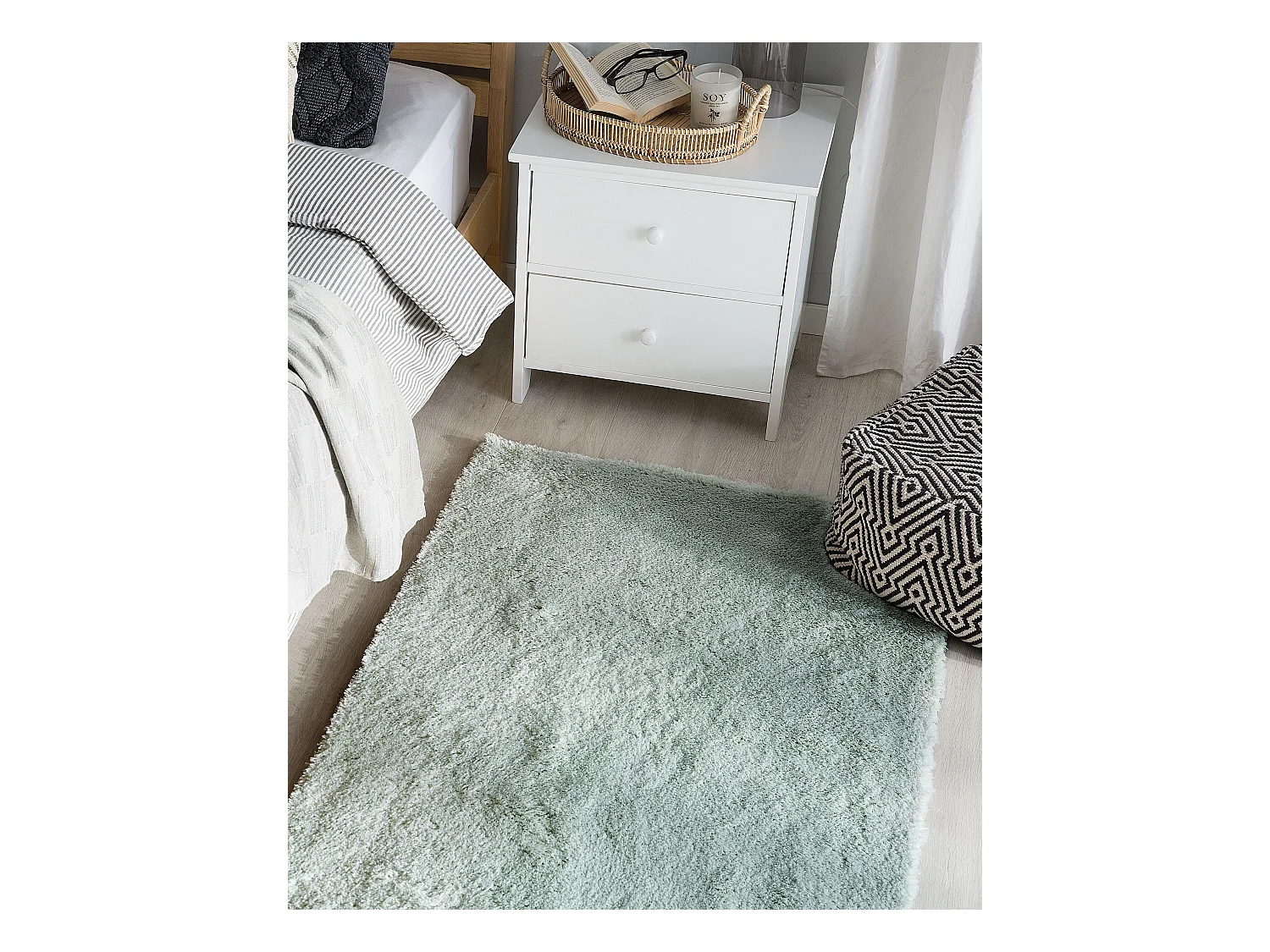 Vloerkleed polyester mintgroen 80 x 150 cm EVREN