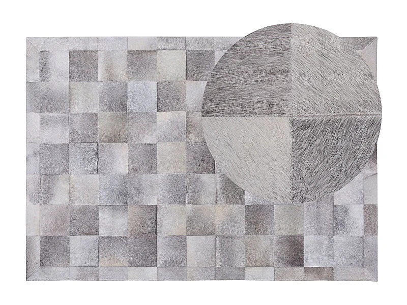 Tappeto ALACAM 160 x 230 cm Pelle naturale Grigio