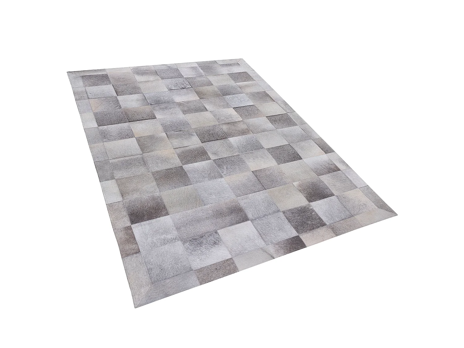 Dywan patchwork skórzany 160 x 230 cm szary ALACAM