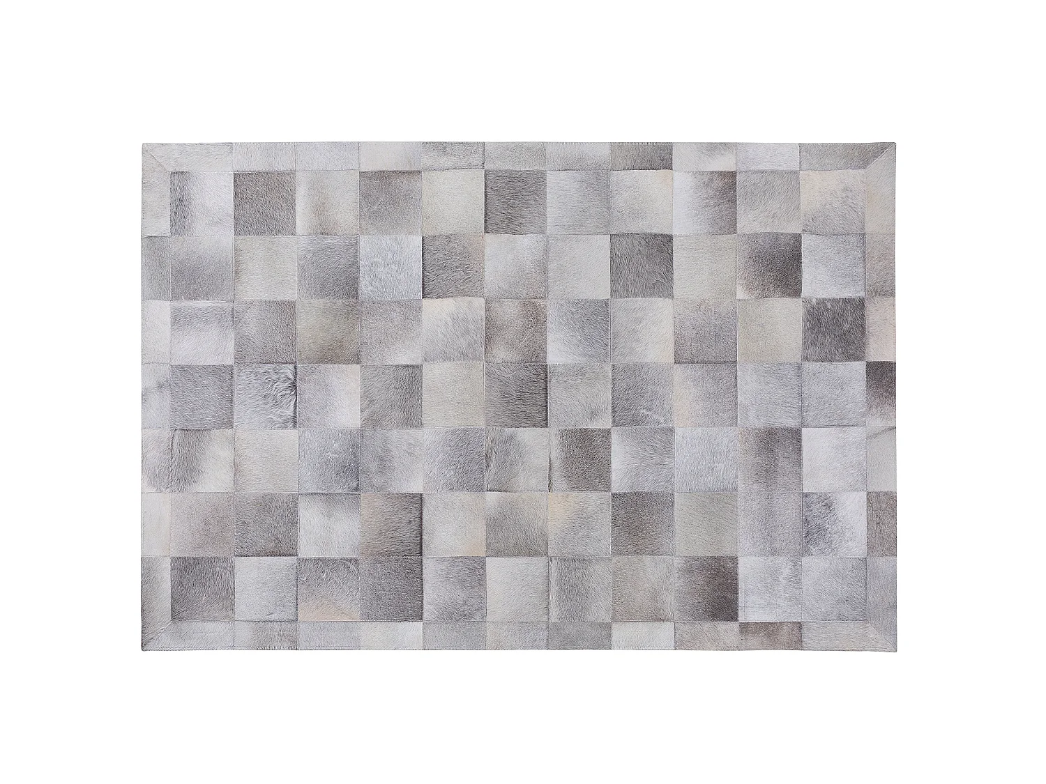 Dywan patchwork skórzany 160 x 230 cm szary ALACAM