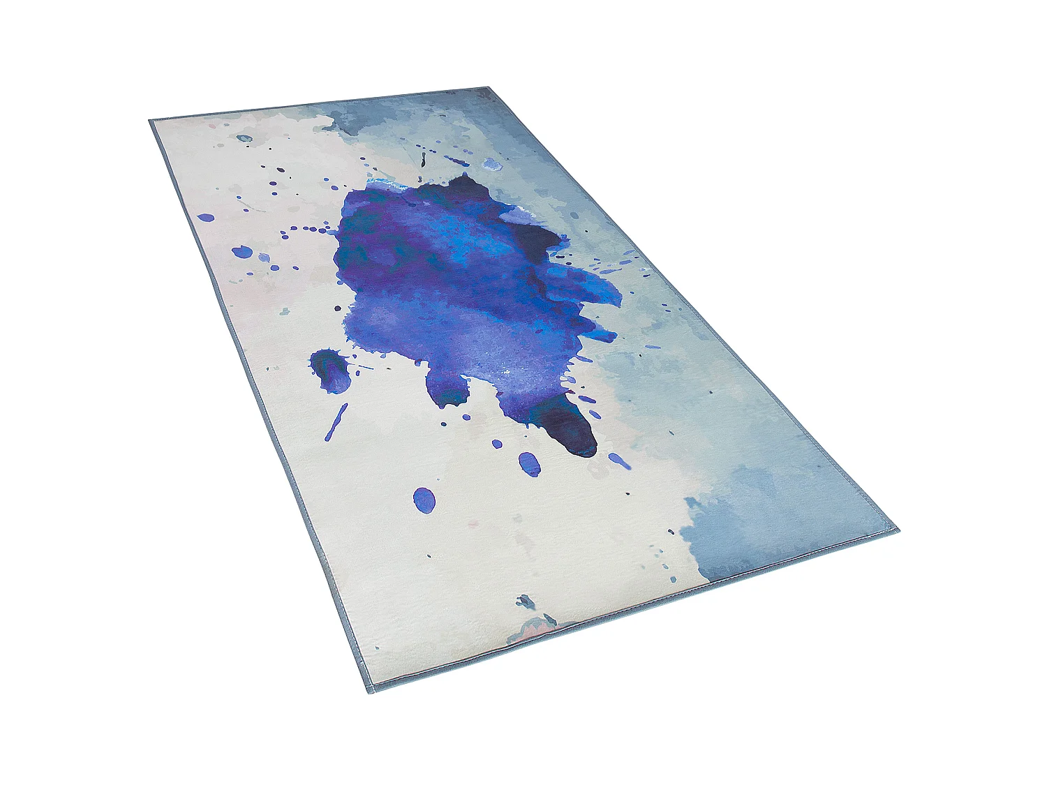 Wunderschöner, moderner Teppich mit abstraktem Muster in Blau 80 x 150 cm Odalar