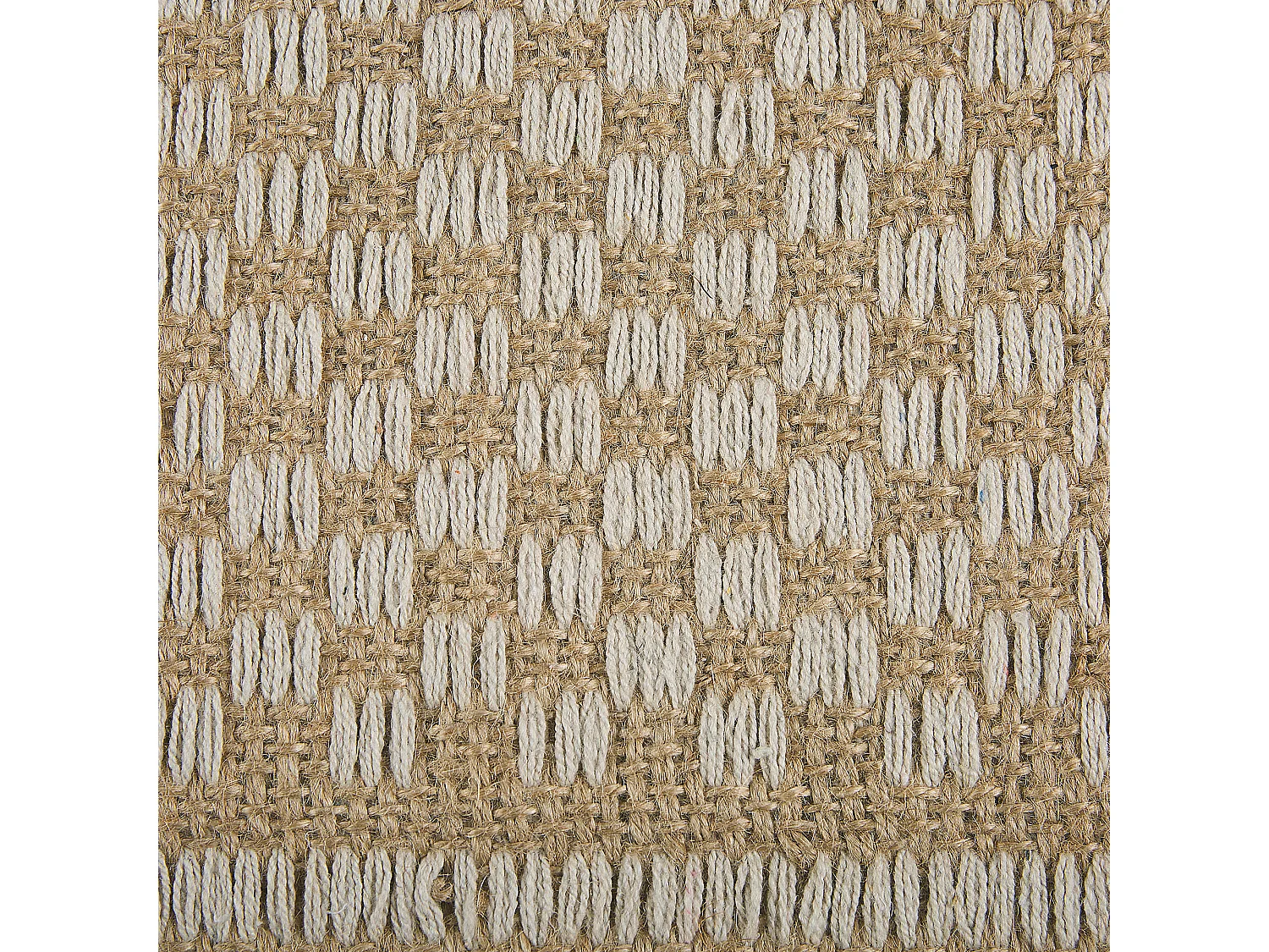 Rechteckiger Boho Teppich Jute Baumwolle mit Fransen beige 50x80 cm Adabag
