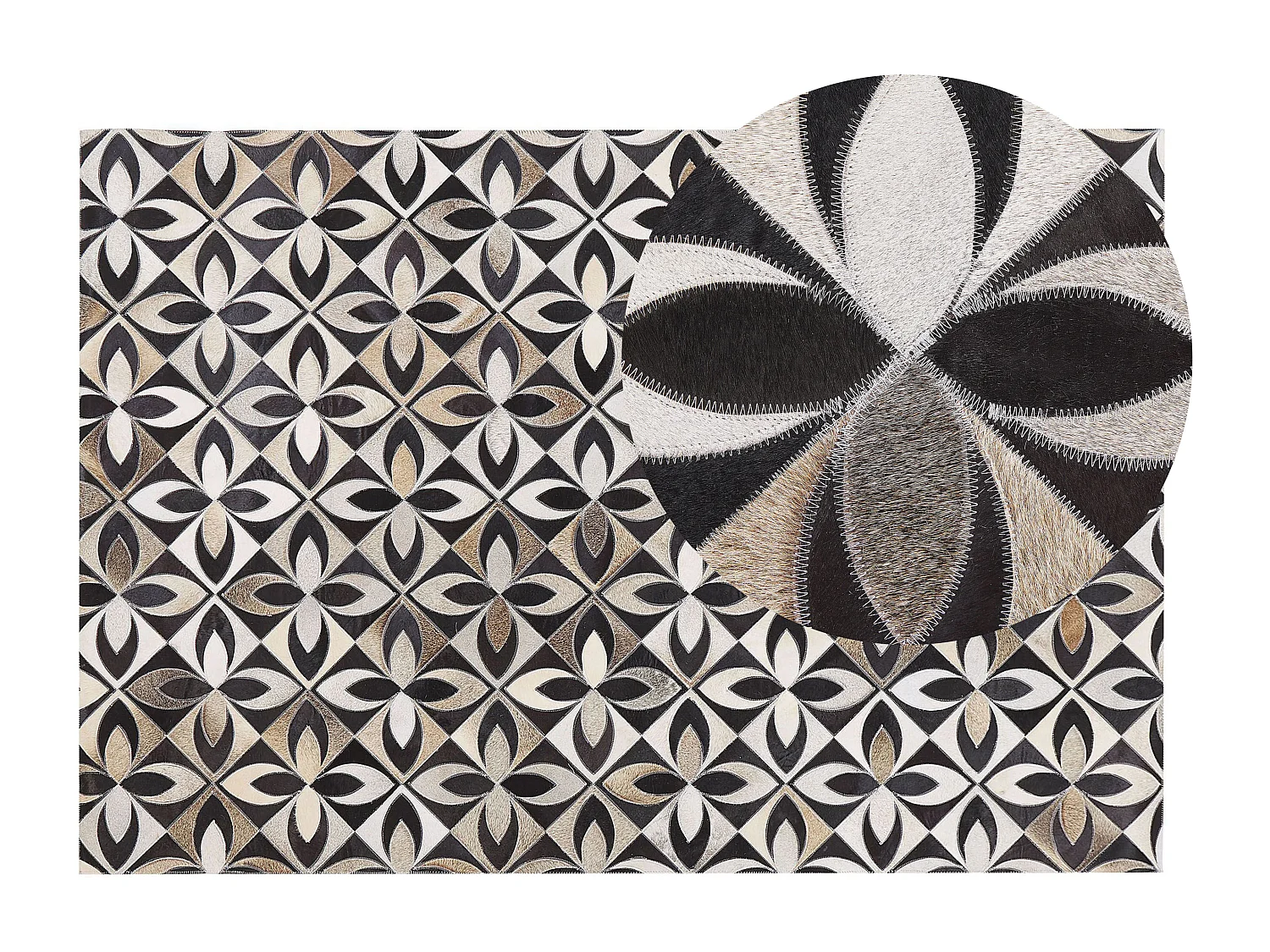 Vloerkleed ISHAN 140 x 200 cm Leer Multicolor