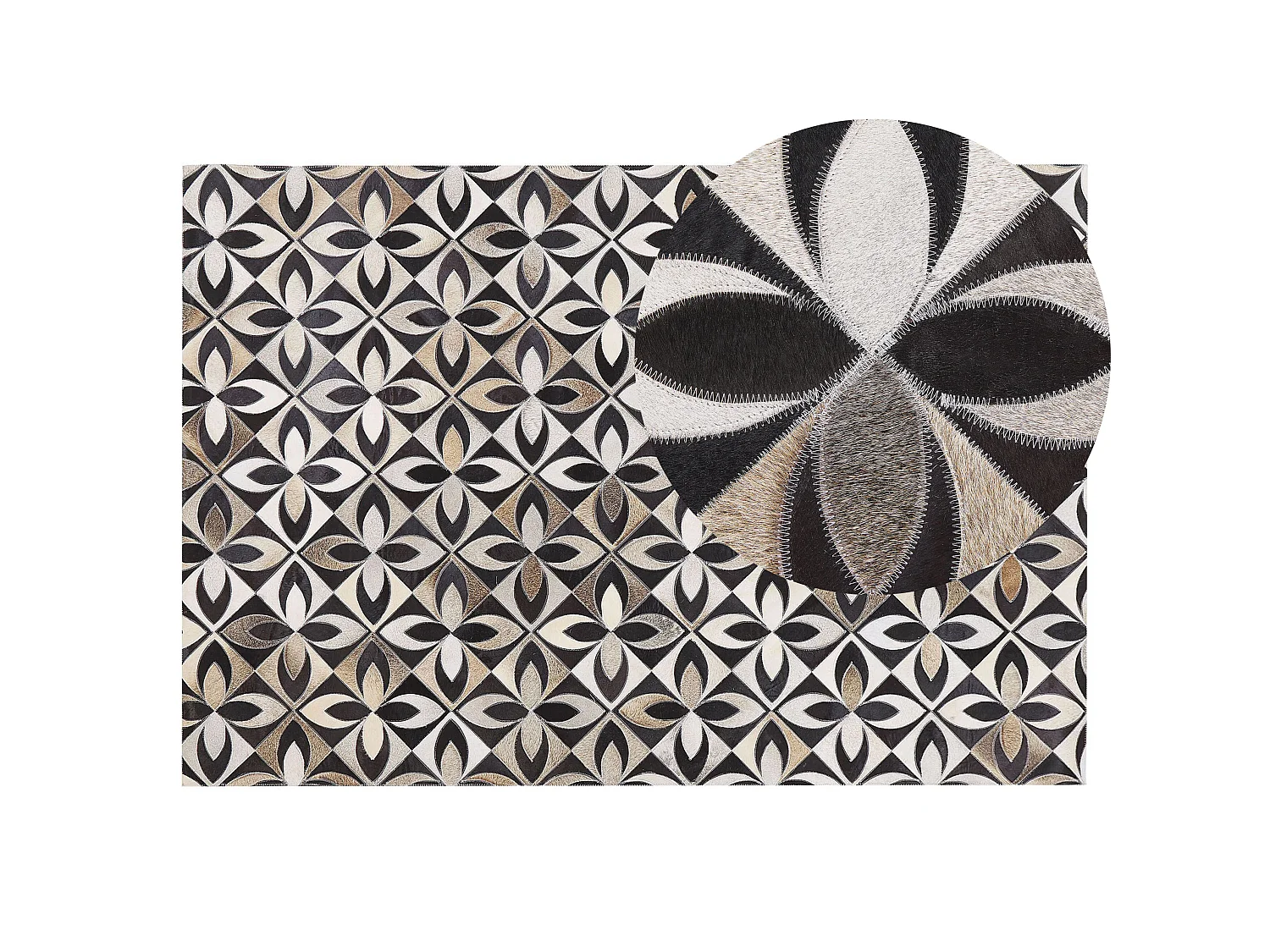 Tapis ISHAN 140 x 200 cm Cuir Multicolore
