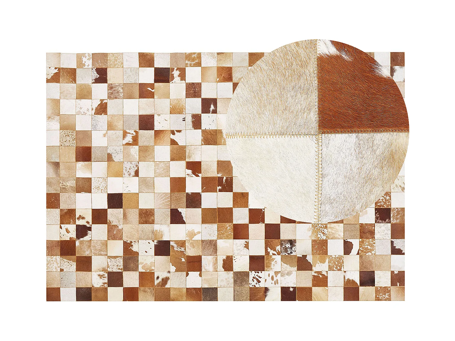 Vloerkleed CAMILI 160 x 230 cm Leer Bruin