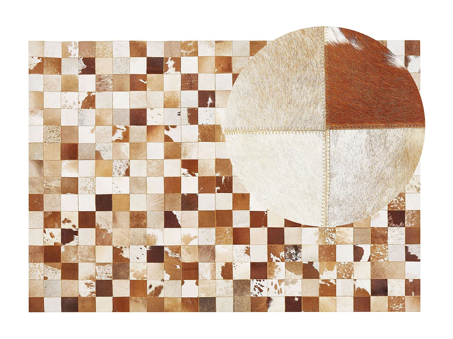 Vloerkleed CAMILI 160 x 230 cm Leer Bruin