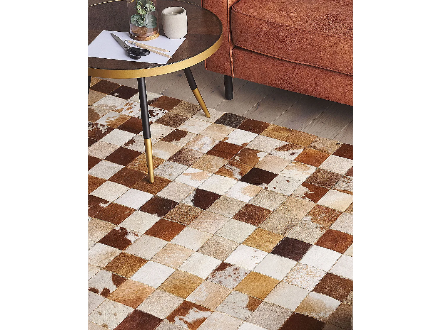 Vloerkleed CAMILI 160 x 230 cm Leer Bruin