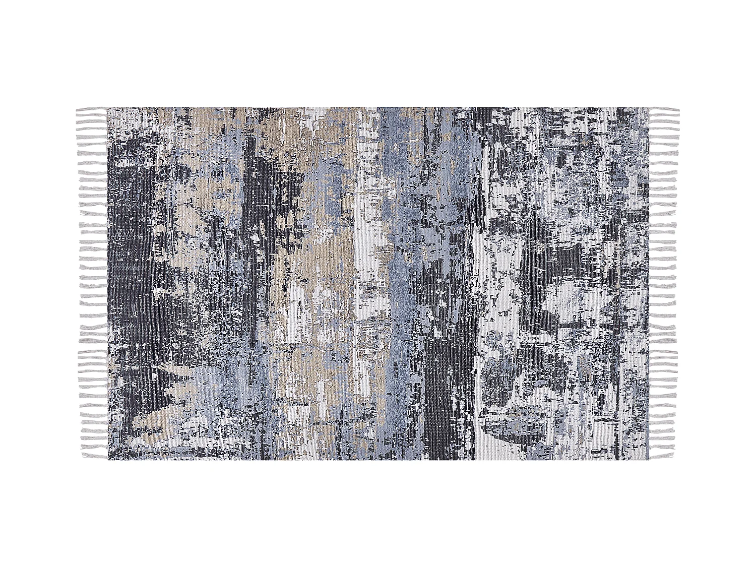 Teppich mehrfarbig 150 x 230 cm abstraktes Muster Fransen Kurzflor KONAKLI