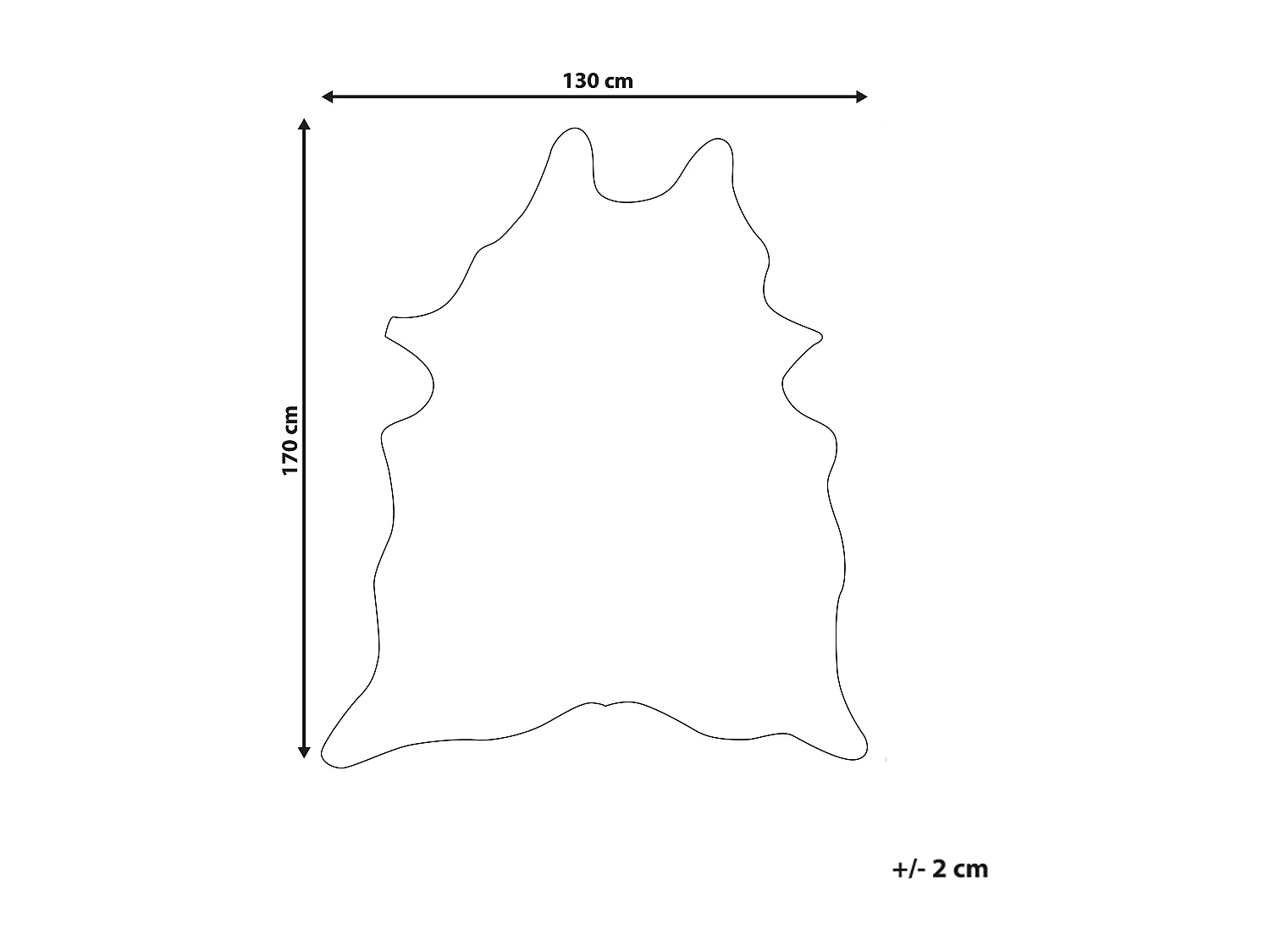 Vloerkleed imitatieleer zwart en wit 130 x 170 cm BOGONG