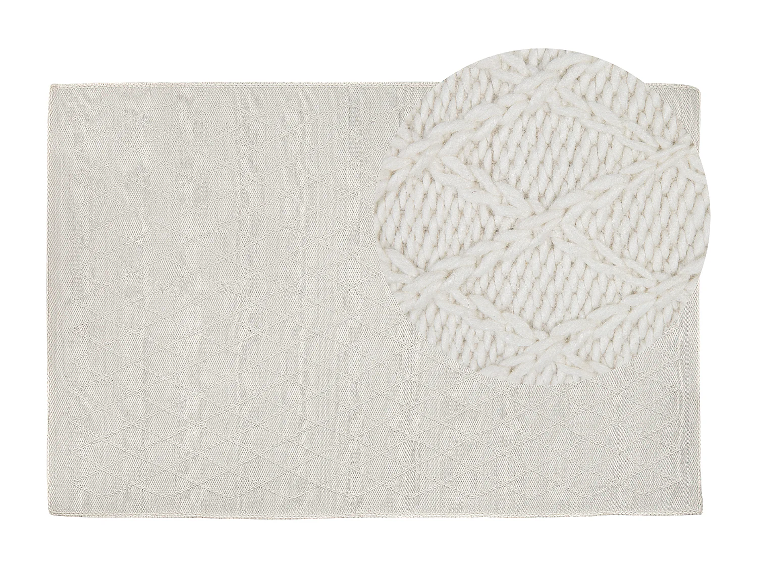 Vloerkleed wol crème 160 x 230 cm ERZIN