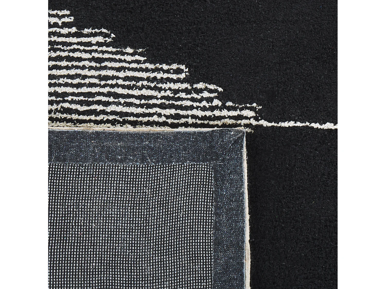 Tapis en coton 160 x 230 cm noir et blanc BATHINDA