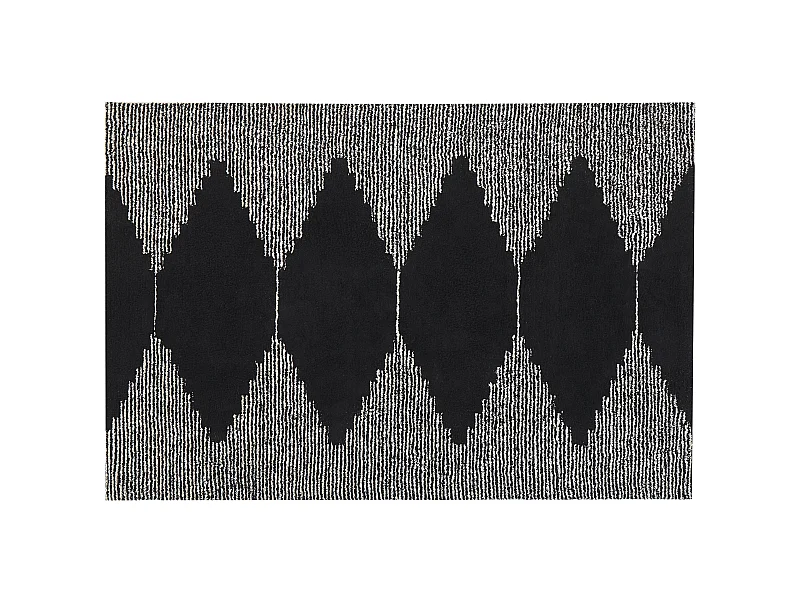 Tappeto in cotone bianco e nero 160 x 230 cm BATHINDA