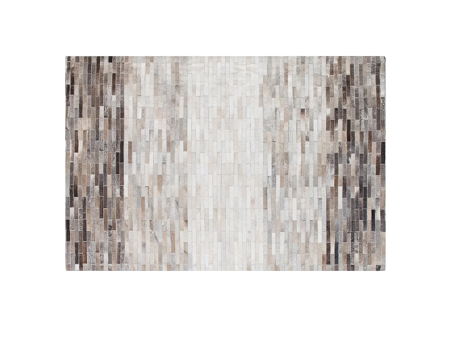 Tapis en cuir beige gris et marron 140 x 200 cm SINNELI