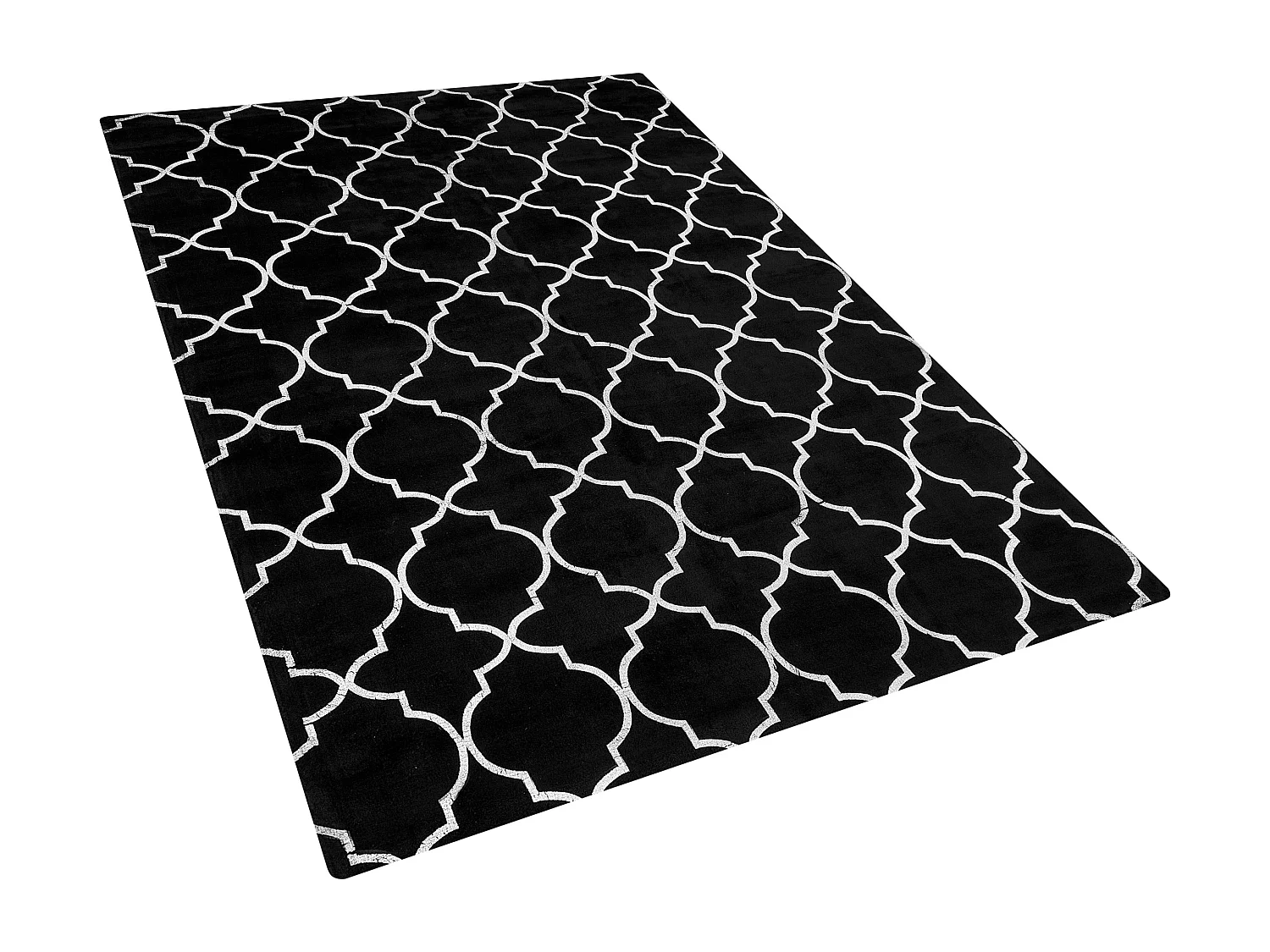 Vloerkleed viscose zwart/zilver 140 x 200 cm YELKI