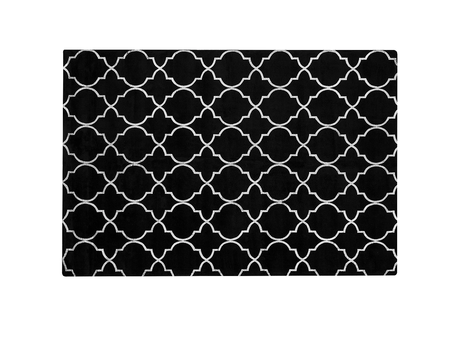 Teppich schwarz / silber marokkanisches Muster 140 x 200 cm Kurzflor YELKI