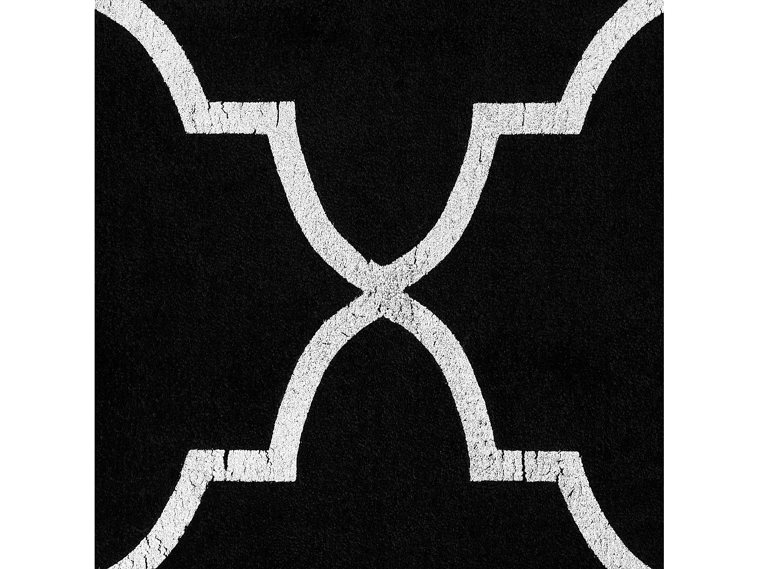 Teppich schwarz / silber marokkanisches Muster 140 x 200 cm Kurzflor YELKI