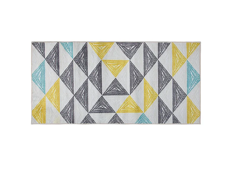 Vloerkleed polyester geel/grijs 80 x 150 cm KALEN