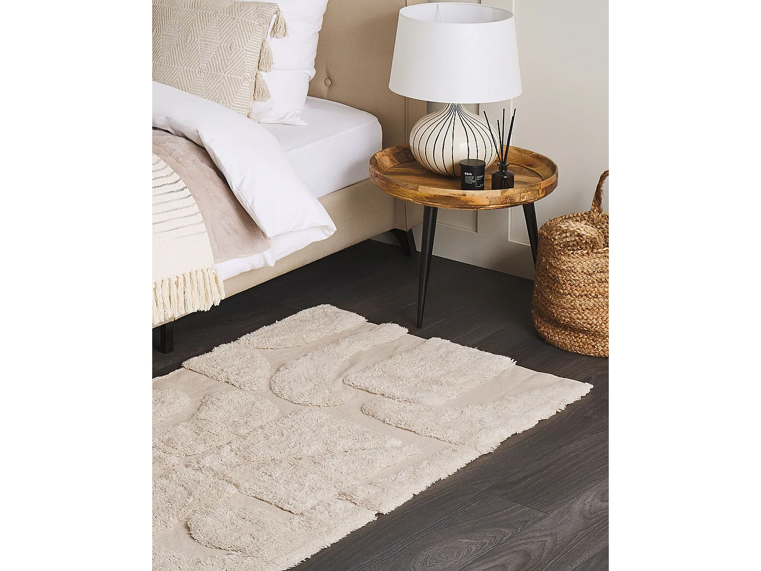 Tapis DIYADIN Beige 80 x 150 cm Coton