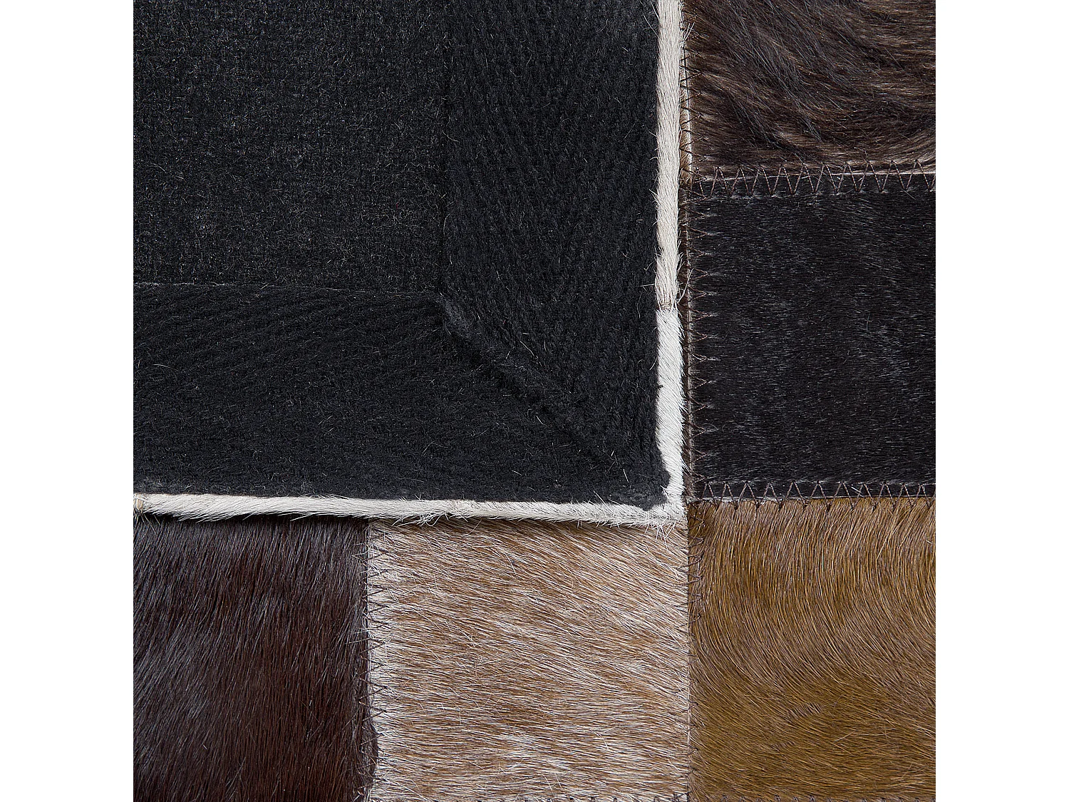 Wohnzimmer Teppich Modern Braun Beige Leder 140 x 200 cm Okculu