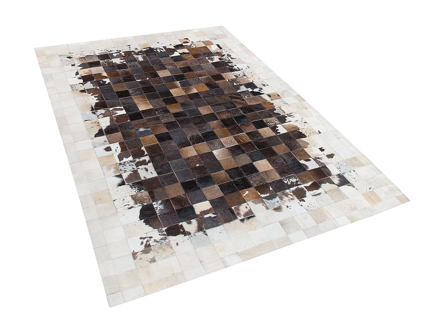Teppich OKCULU 140 x 200 cm Echtleder Braun